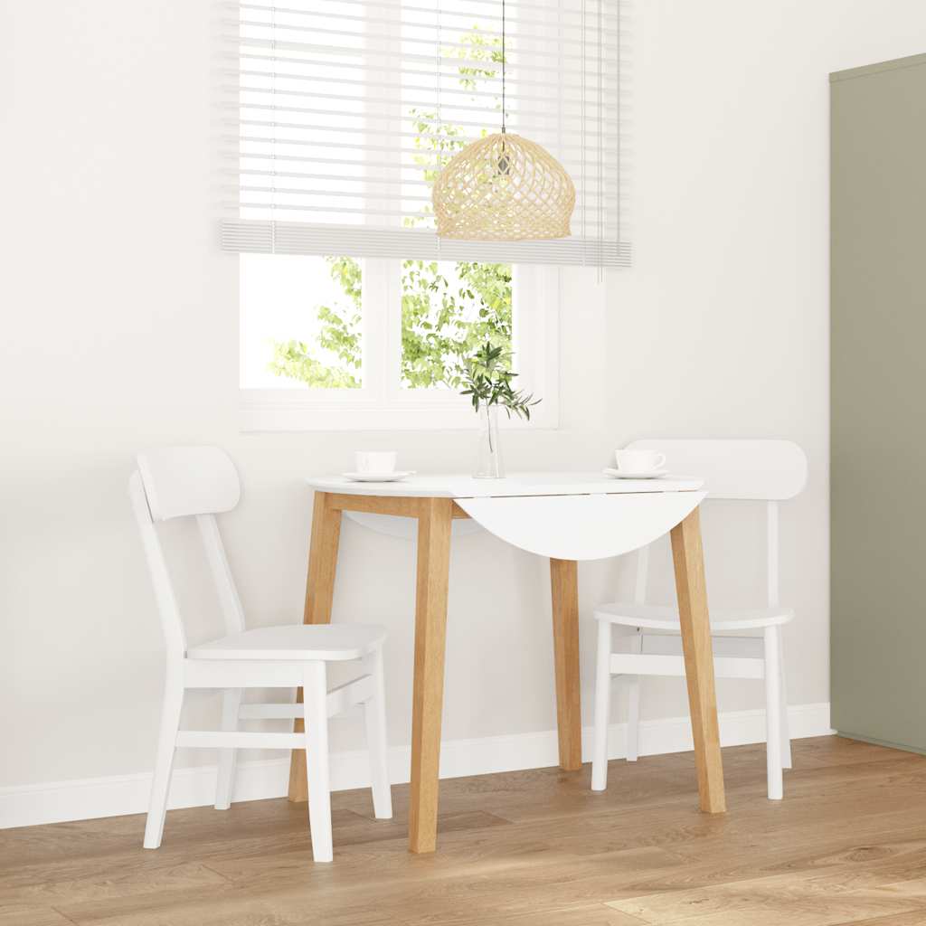 Valgomojo Kėdės 2 vnt Baltos medžio masyvo gumos