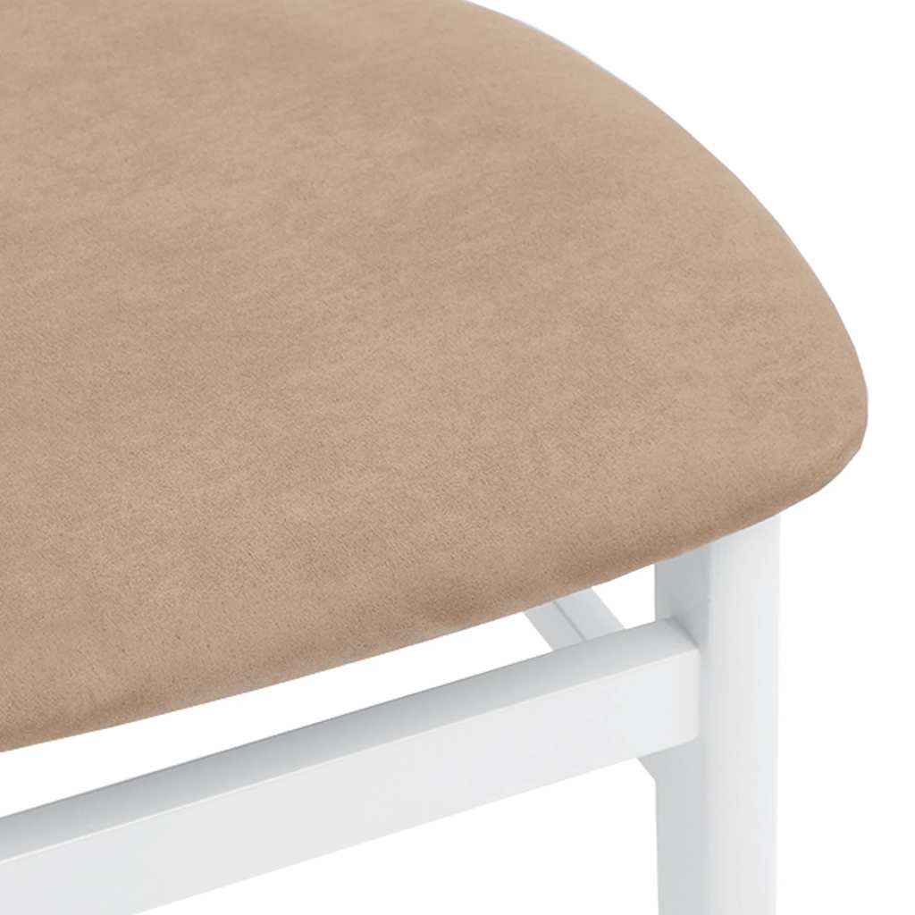 valgomojo kėdės su pagalvėlėmis 2 vnt Balta medžio masyvo guma