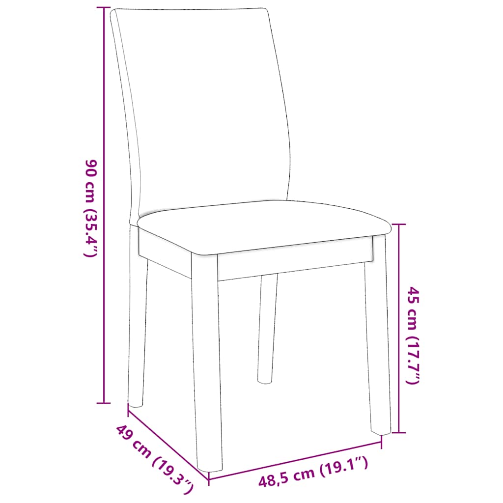 valgomojo kėdės su pagalvėlėmis 2 vnt Ruda medžio masyvo guma