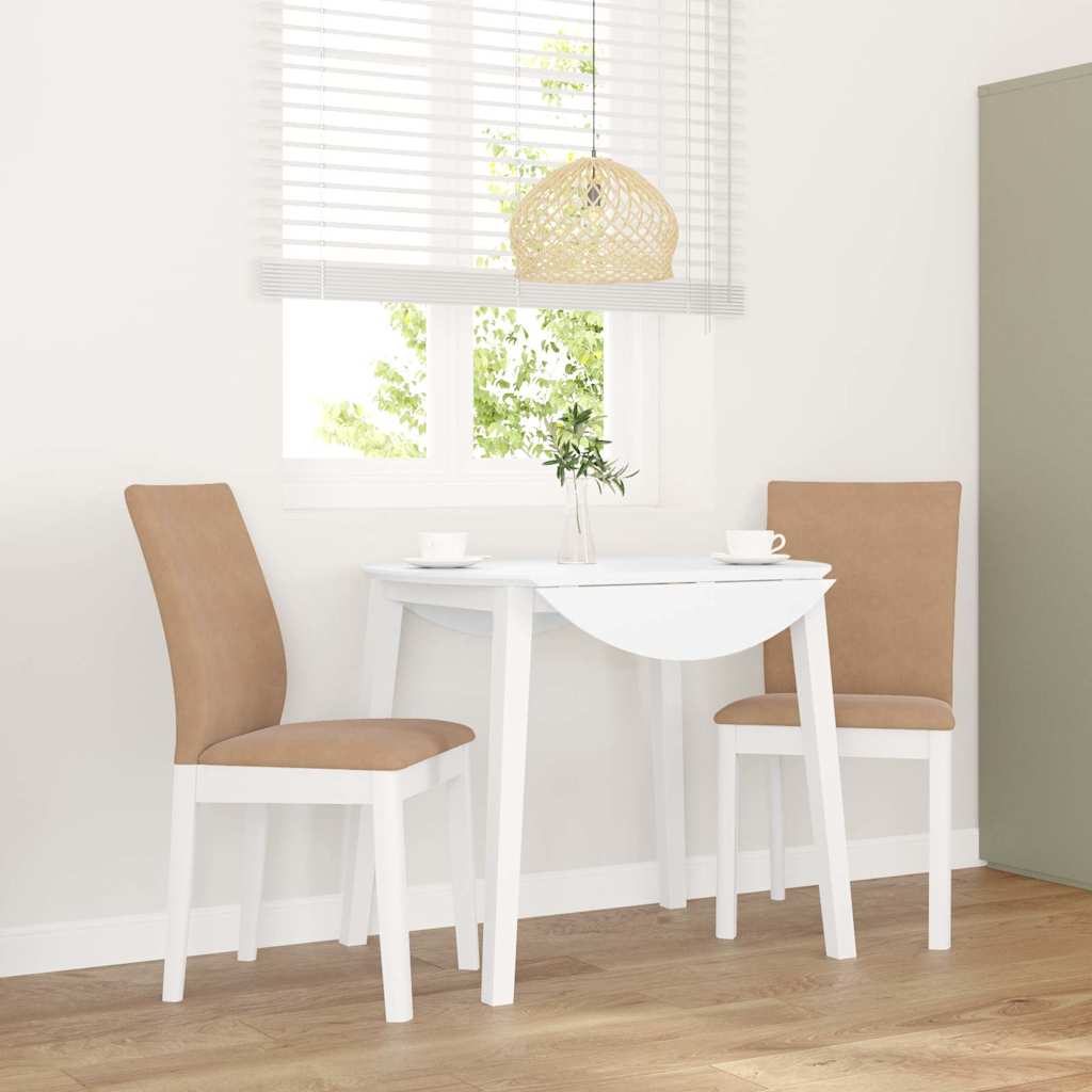 valgomojo kėdės su pagalvėlėmis 2 vnt Balta medžio masyvo guma