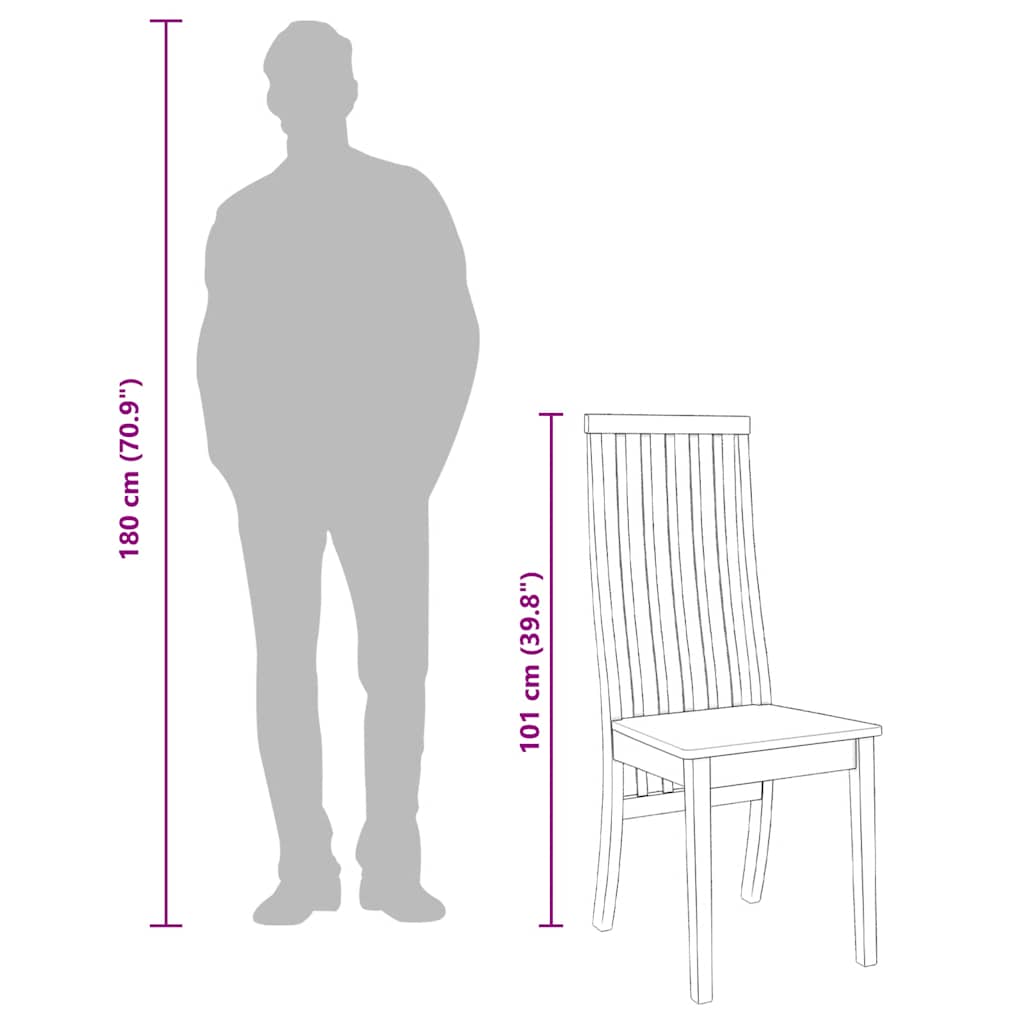 Valgomojo Kėdės 2 vnt medžio masyvo gumos