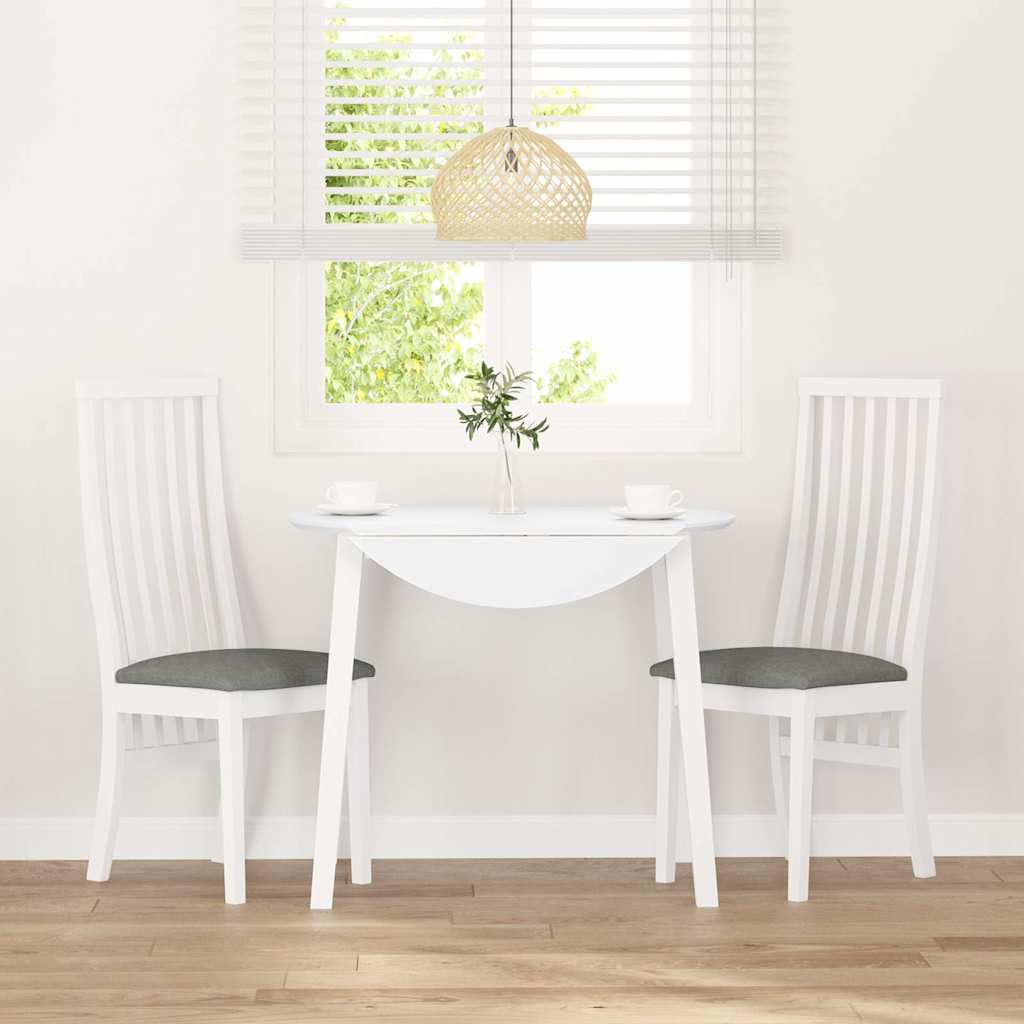 valgomojo kėdės su pagalvėlėmis 2 vnt Balta medžio masyvo guma