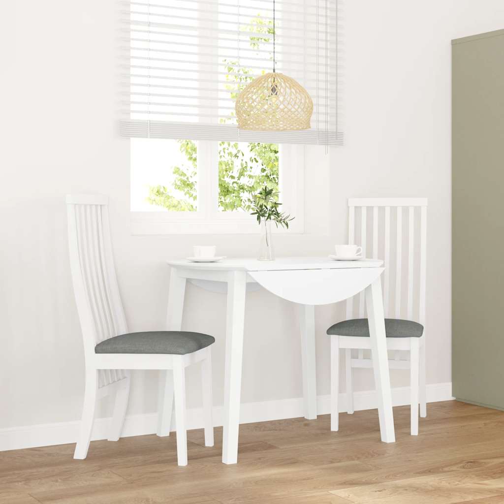 valgomojo kėdės su pagalvėlėmis 2 vnt Balta medžio masyvo guma