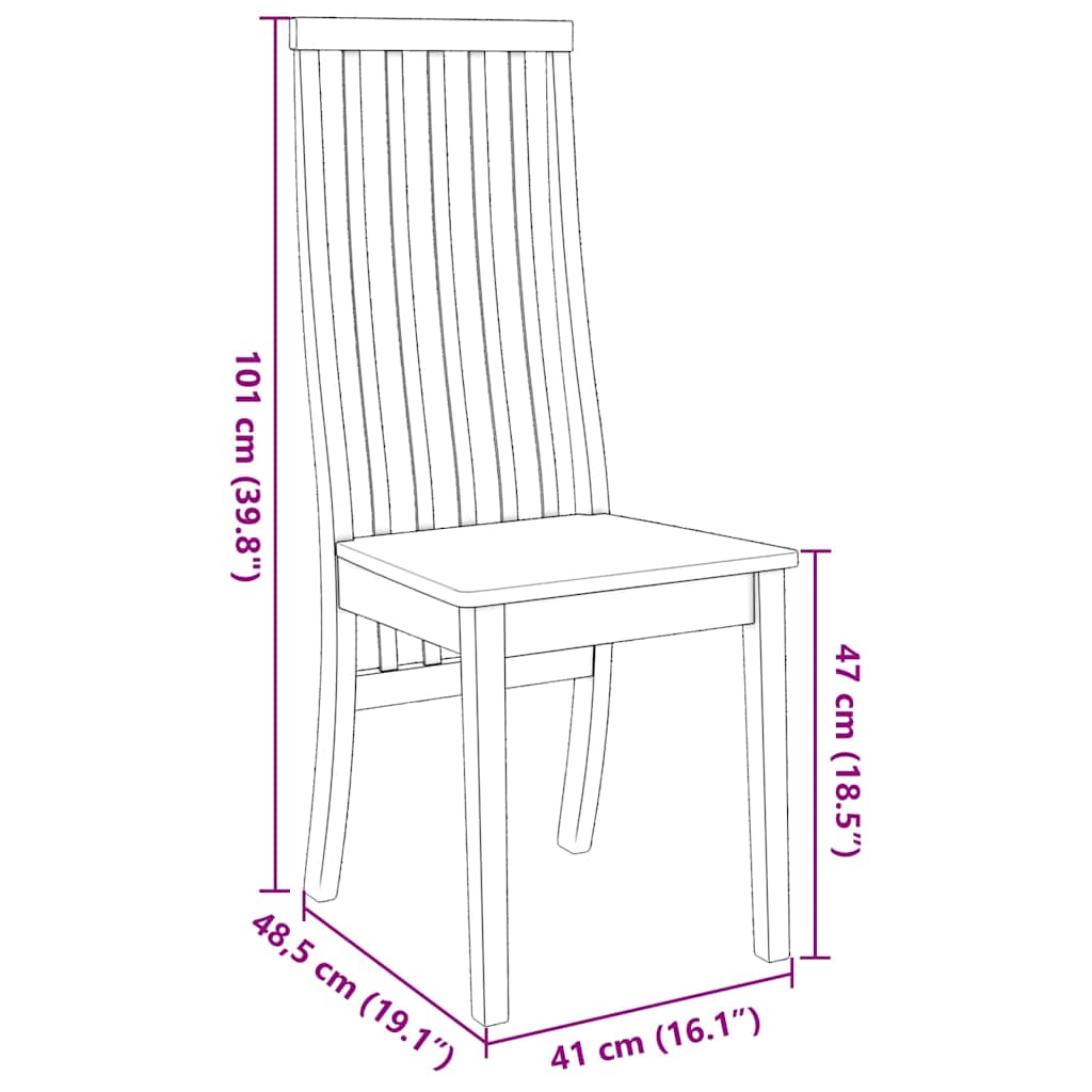 Valgomojo Kėdės 2 vnt Baltos medžio masyvo gumos