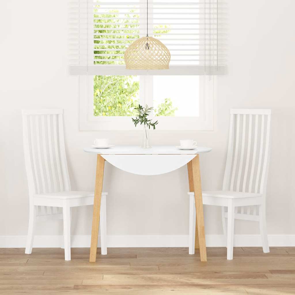 Valgomojo Kėdės 2 vnt Baltos medžio masyvo gumos