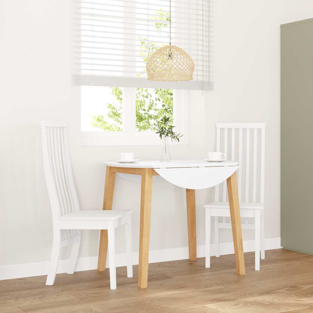 Valgomojo Kėdės 2 vnt Baltos medžio masyvo gumos