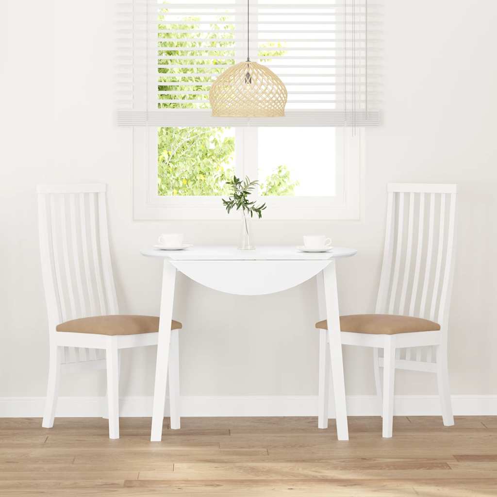 valgomojo kėdės su pagalvėlėmis 2 vnt Balta medžio masyvo guma