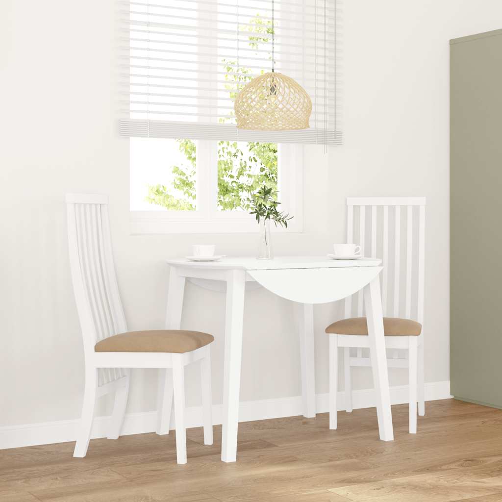 valgomojo kėdės su pagalvėlėmis 2 vnt Balta medžio masyvo guma