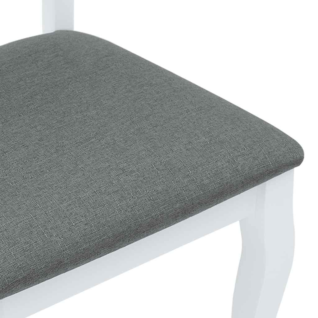 valgomojo kėdės su pagalvėlėmis 2 vnt Balta medžio masyvo guma