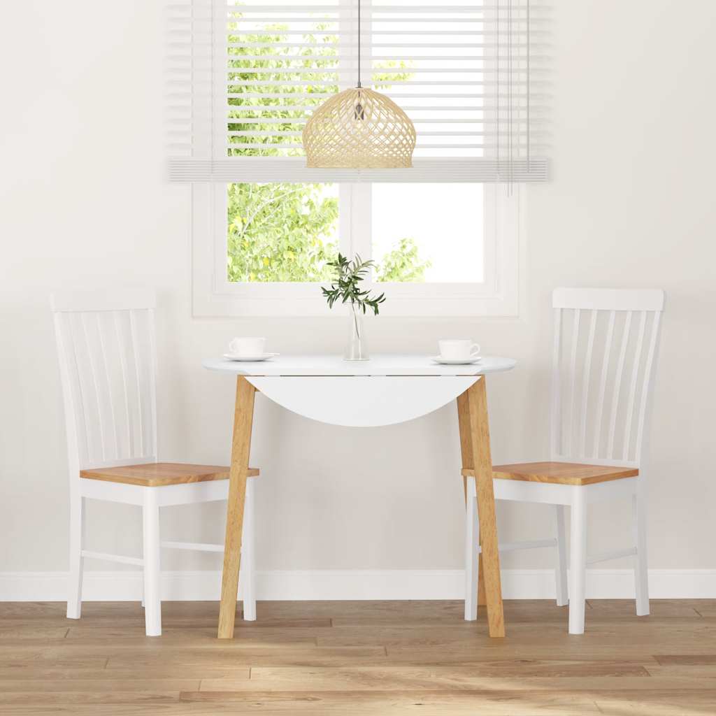 Valgomojo Kėdės 2 vnt Baltos medžio masyvo gumos