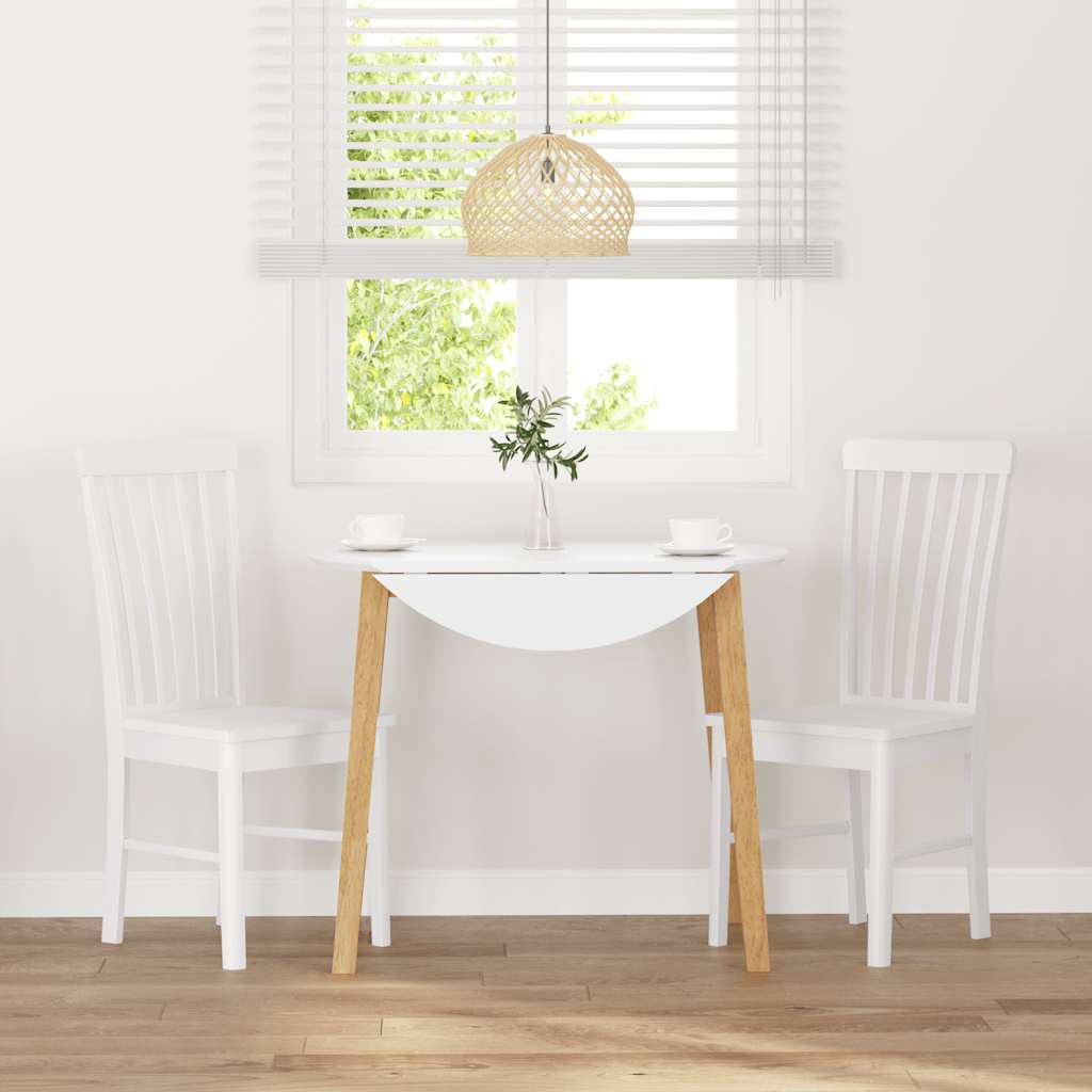 Valgomojo Kėdės 2 vnt Baltos medžio masyvo gumos