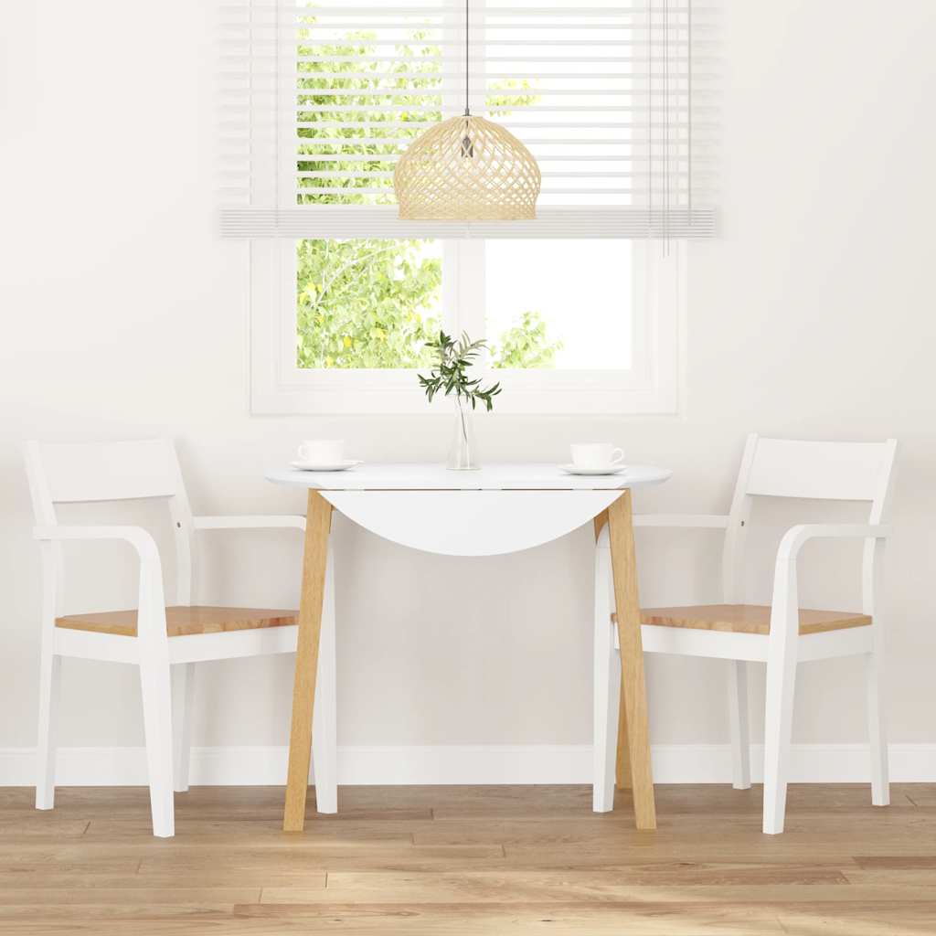 Valgomojo Kėdės 2 vnt Baltos medžio masyvo gumos