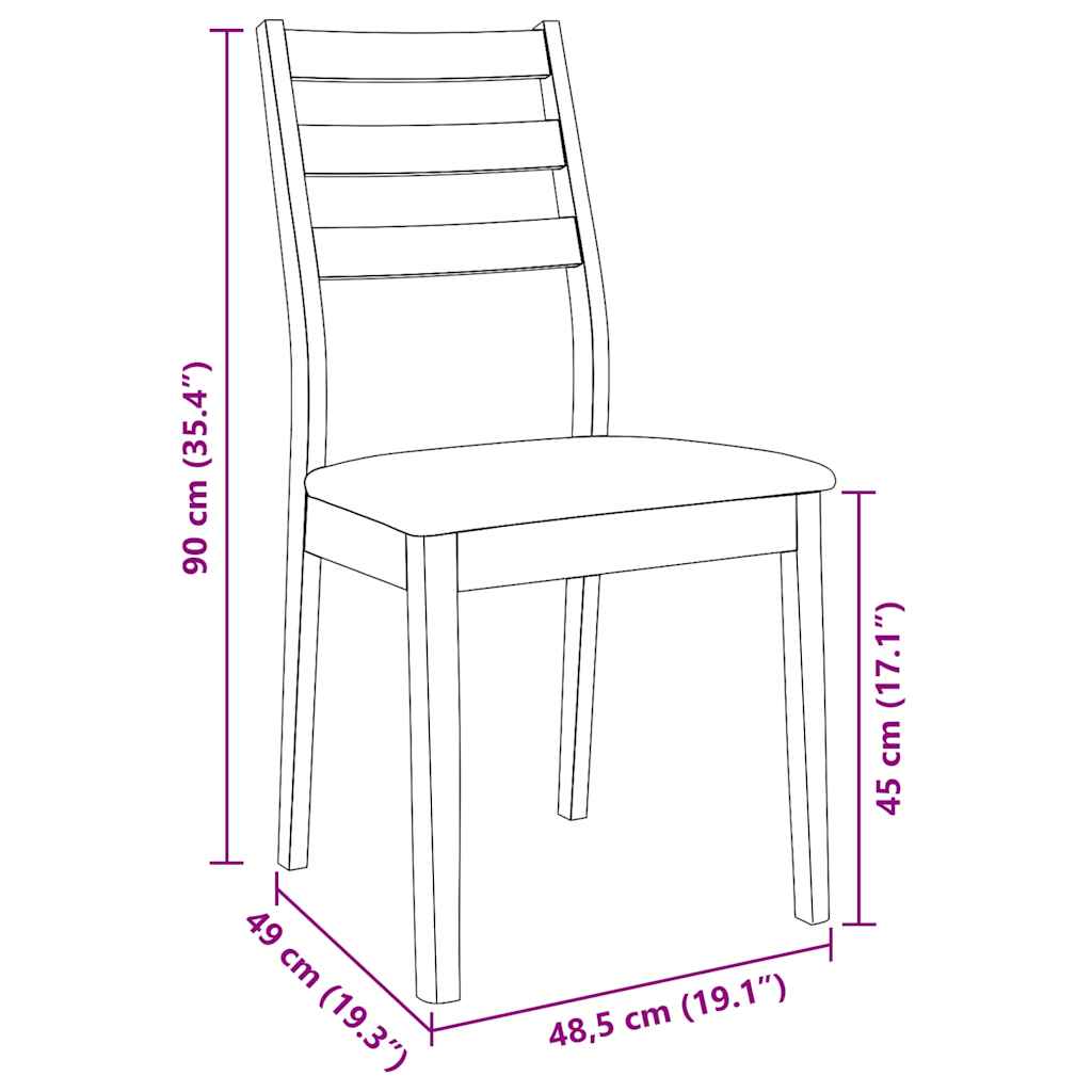 valgomojo kėdės su pagalvėlėmis 2 vnt Balta medžio masyvo guma