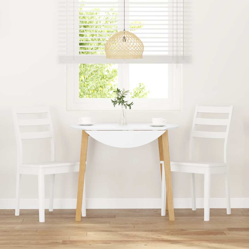 Valgomojo Kėdės 2 vnt Baltos medžio masyvo gumos