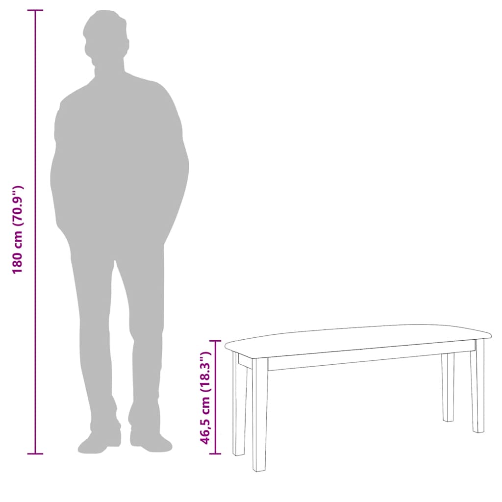 Suoliukas 110 cm Medžio masyvo guma