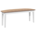Suoliukas 110 cm Balta medžio masyvo guma