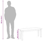 Suoliukas 110 cm Balta medžio masyvo guma