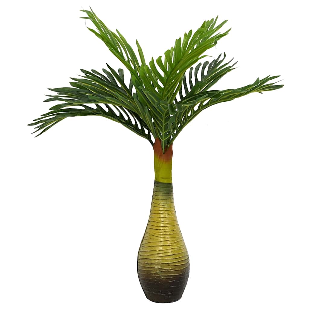 Dirbtinis palmių augalas, žalios spalvos, 65cm, 9 lapų