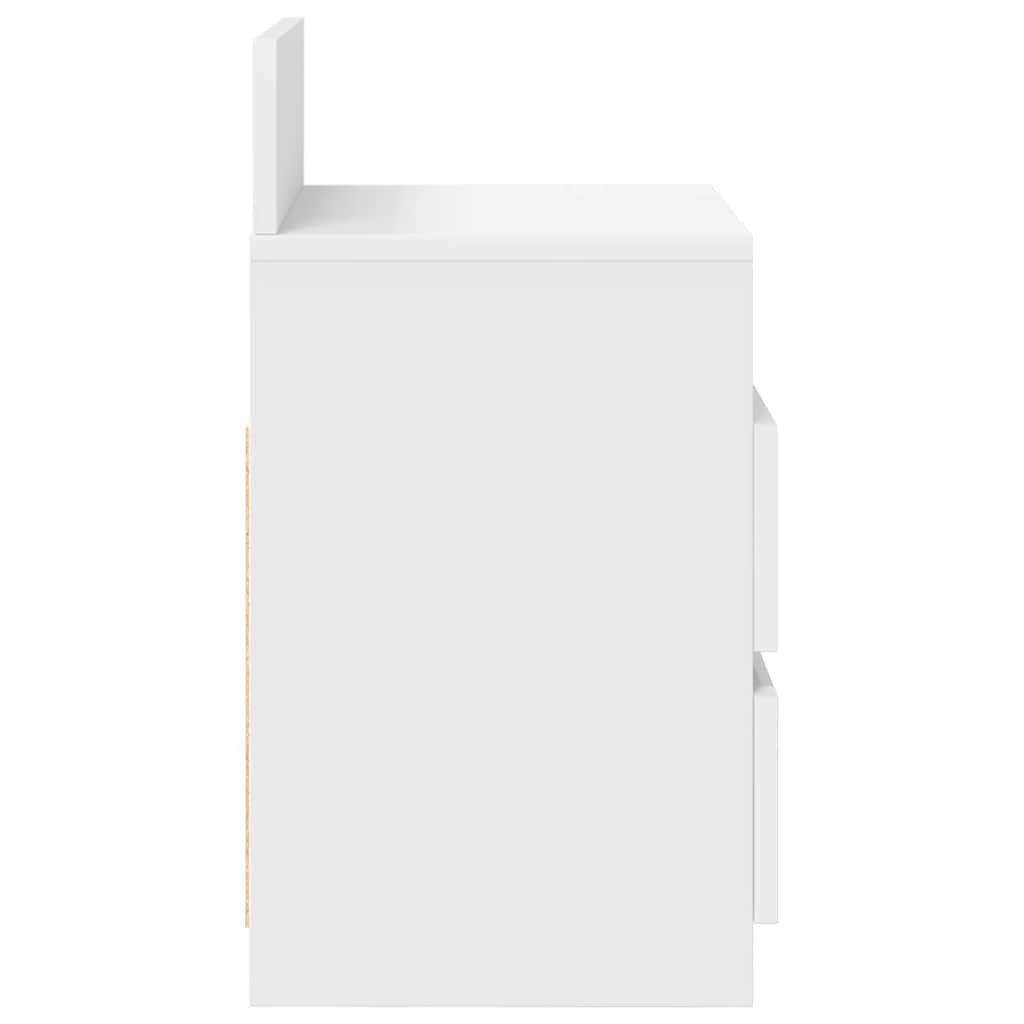 Naktinės spintelės su 2 stalčiais, 2vnt., baltos, 40x33x60cm