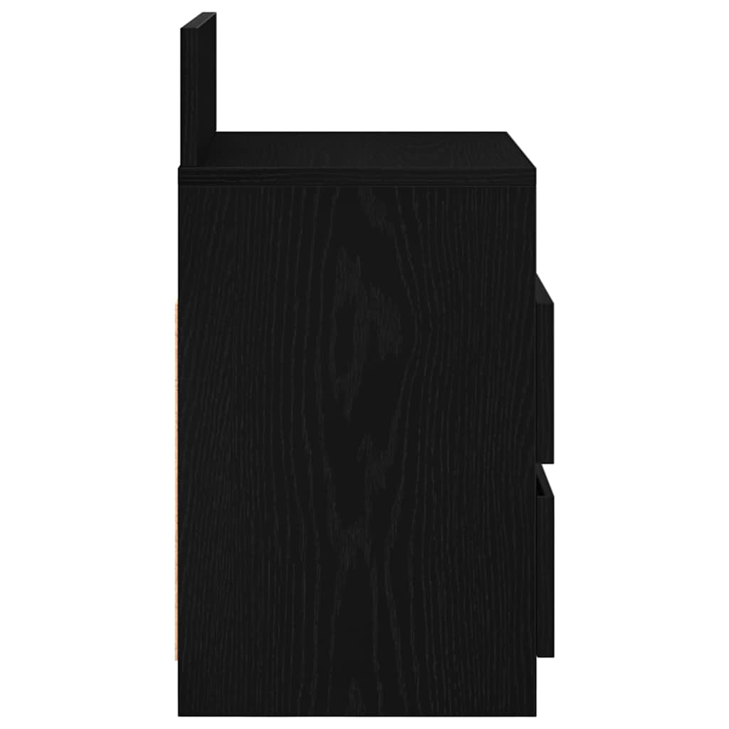 Naktinės spintelės su 2 stalčiais, 2vnt., juodos, 40x33x60cm