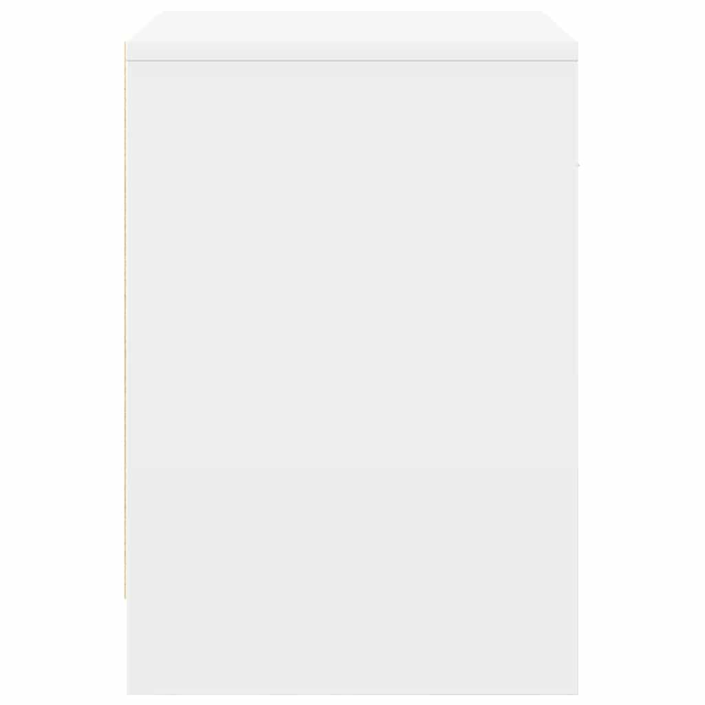 Naktinės spintelės su stalčiumi, 2vnt., baltos, 40x34x50cm