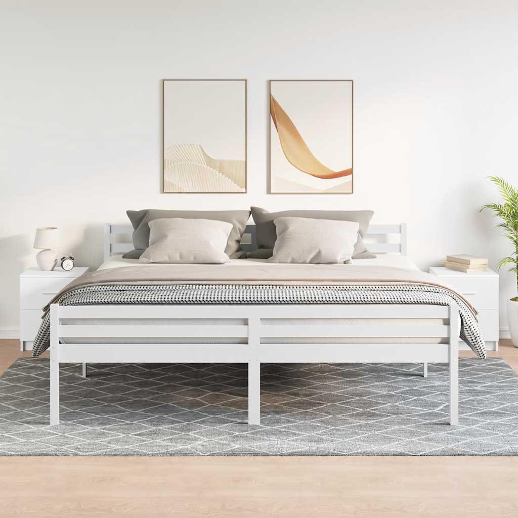 Naktinės spintelės su 2 stalčiais, 2vnt., baltos, 40x36x50cm