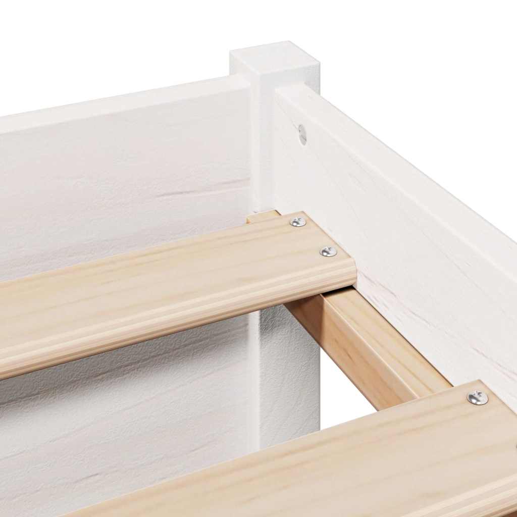 Lova su knygų spinta be čiužinio, balta, 160x200cm, pušis