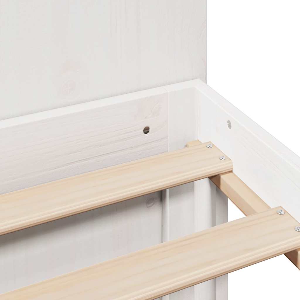 Lova su knygų spinta be čiužinio, balta, 140x190cm, pušis