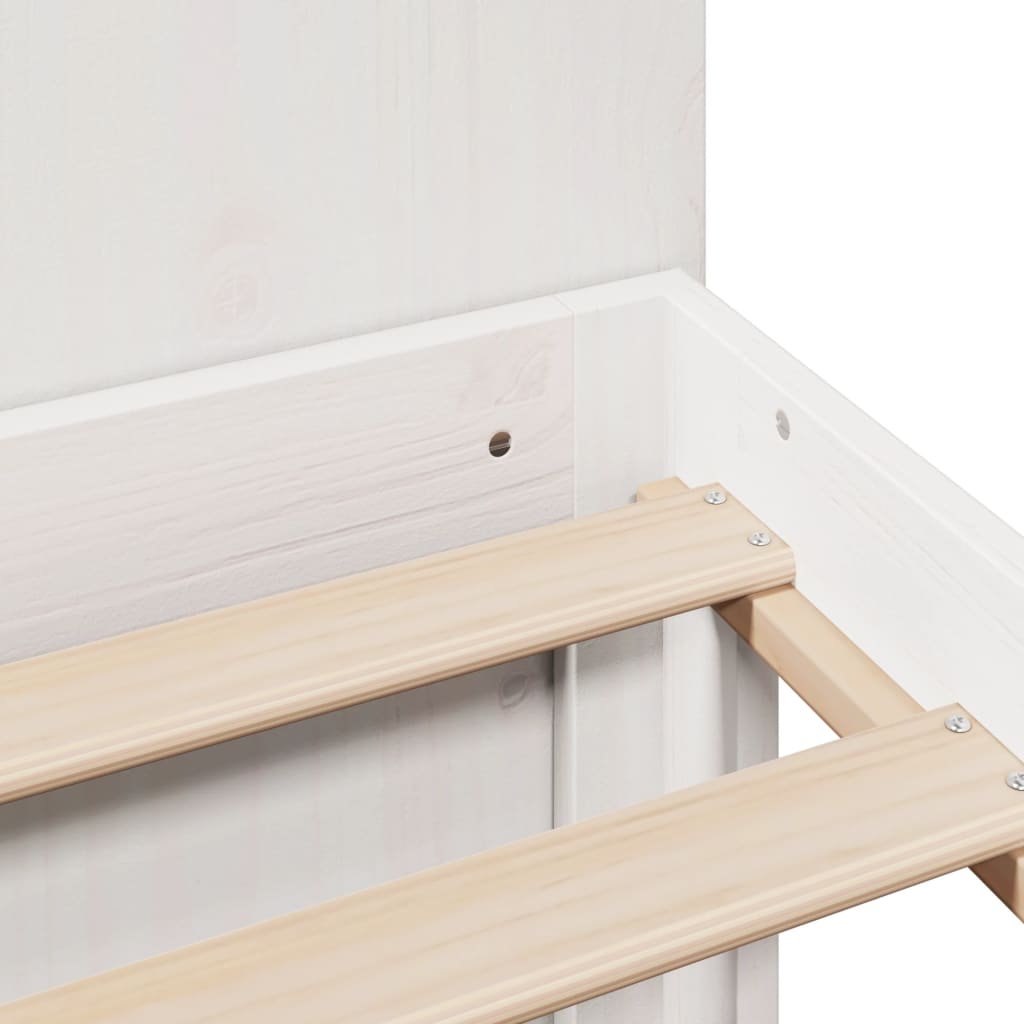 Lova su knygų spinta be čiužinio, balta, 120x200cm, pušis