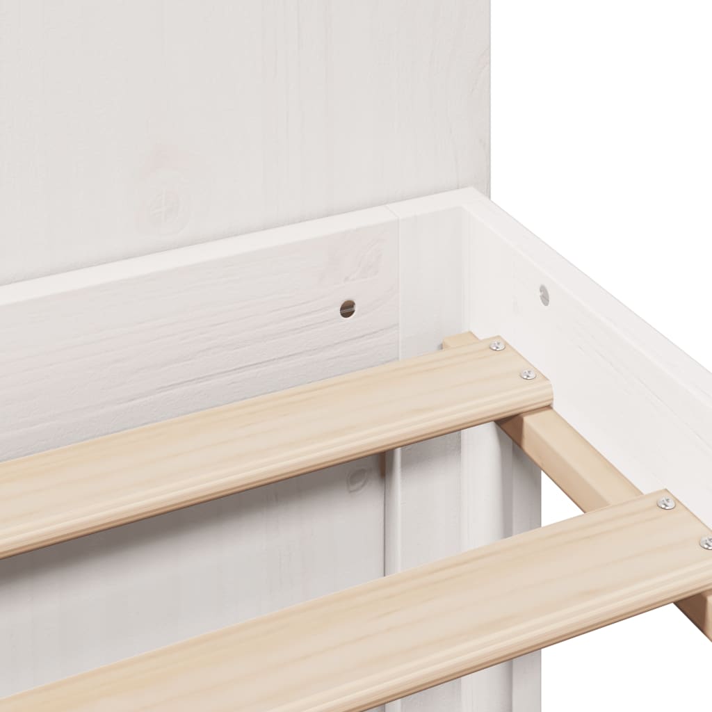 Lova su knygų spinta be čiužinio, balta, 160x200cm, pušis