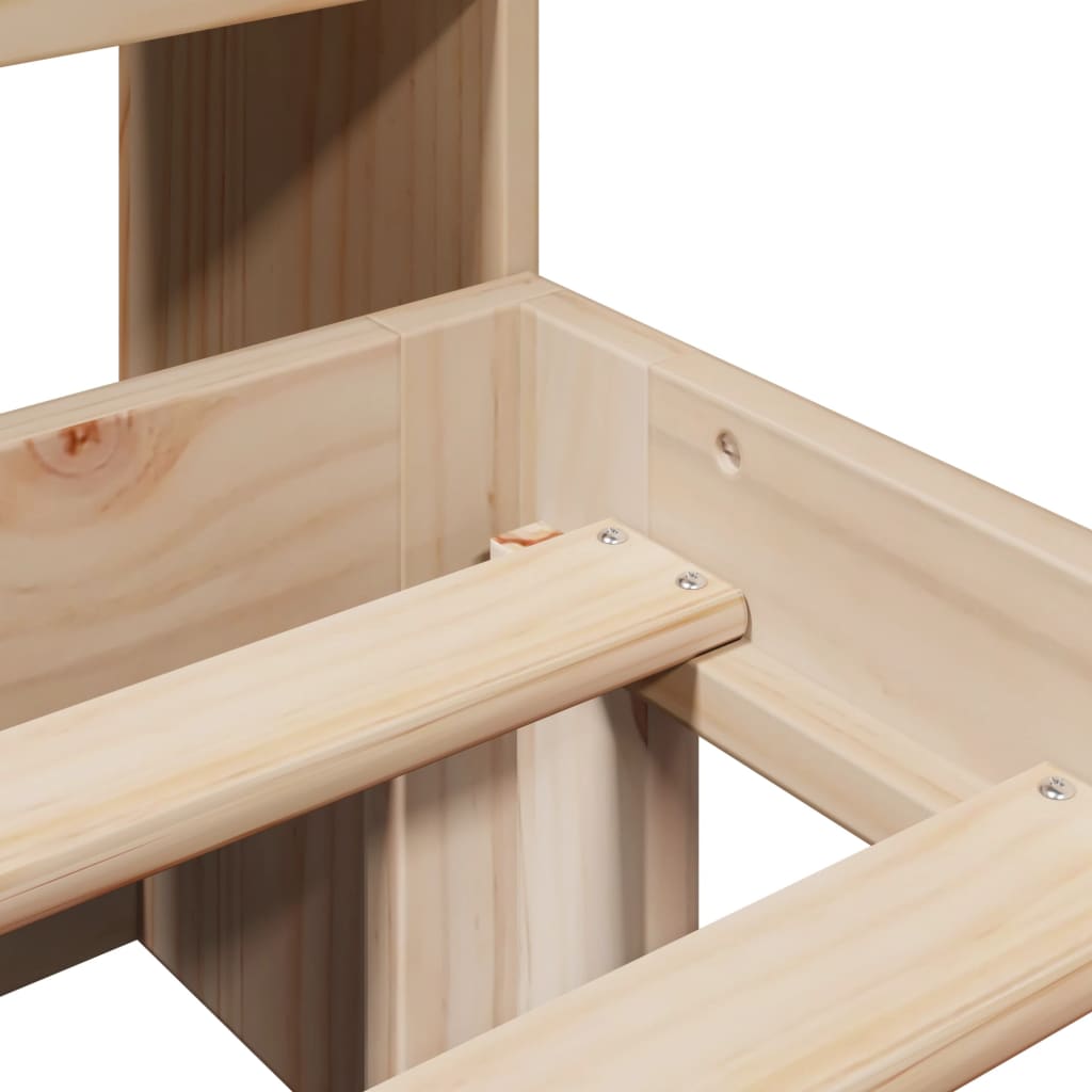 Lova su knygų spinta be čiužinio, 120x200cm, pušies masyvas