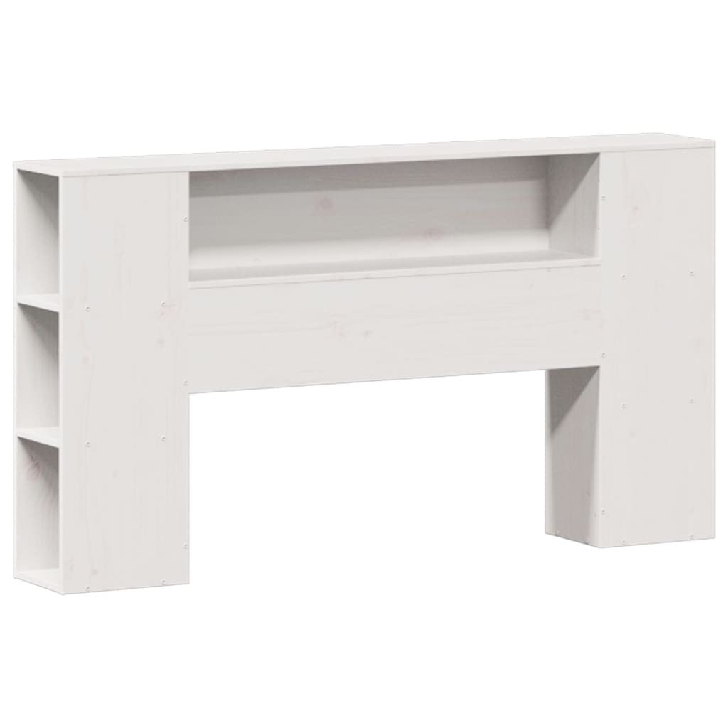 Lova su knygų spinta be čiužinio, balta, 120x200cm, pušis