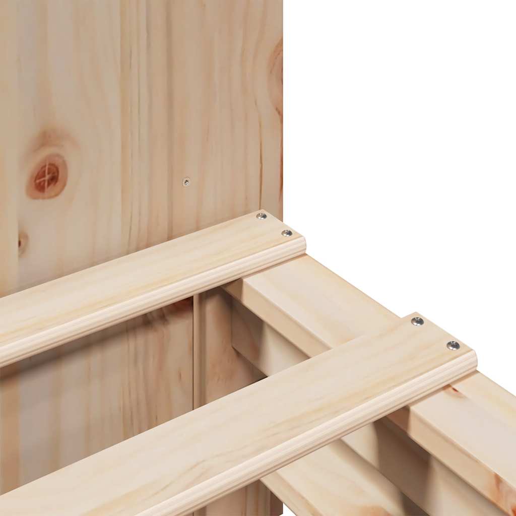 Lova su knygų spinta be čiužinio, 120x200cm, pušies masyvas