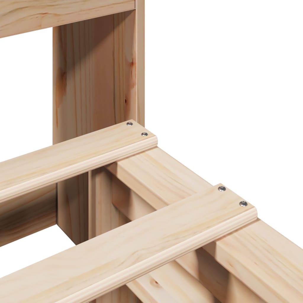 Lova su knygų spinta be čiužinio, 120x200cm, pušies masyvas