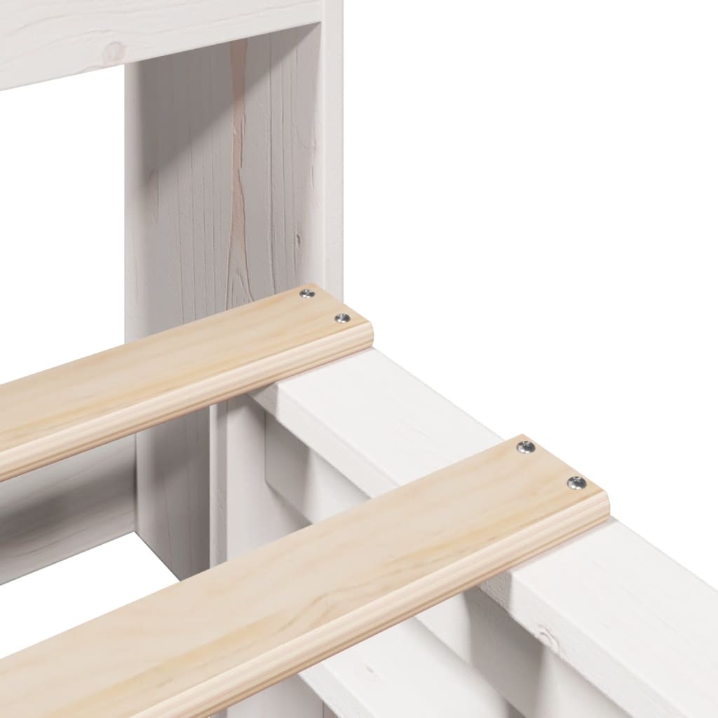 Lova su knygų spinta be čiužinio, balta, 160x200cm, pušis