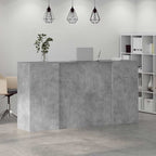 Registratūra, betono pilkas, 200x50x103,5 cm, apdirbta mediena