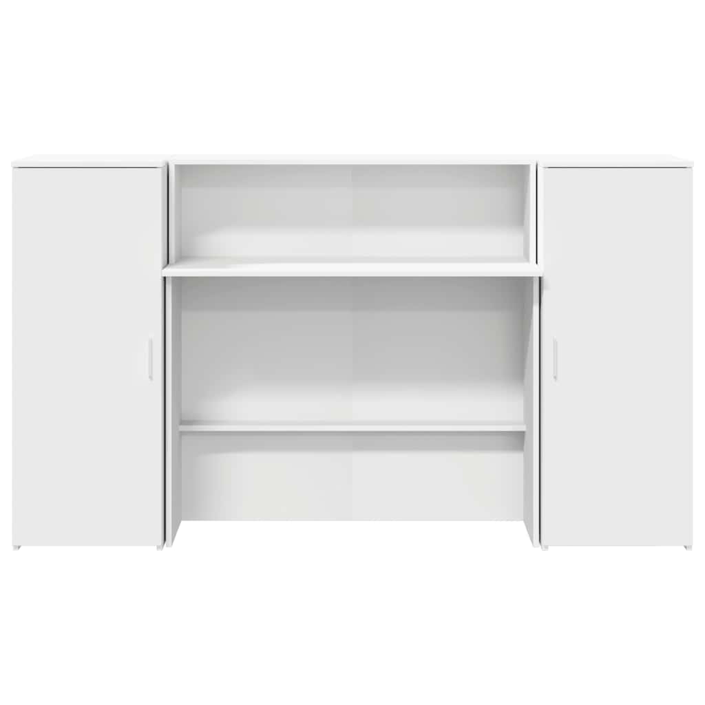Registratūros stalas, baltas, 180x50x103,5 cm, inžinerinė mediena
