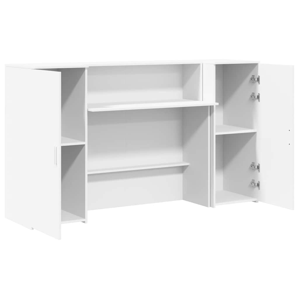 Registratūros stalas, baltas, 180x50x103,5 cm, inžinerinė mediena