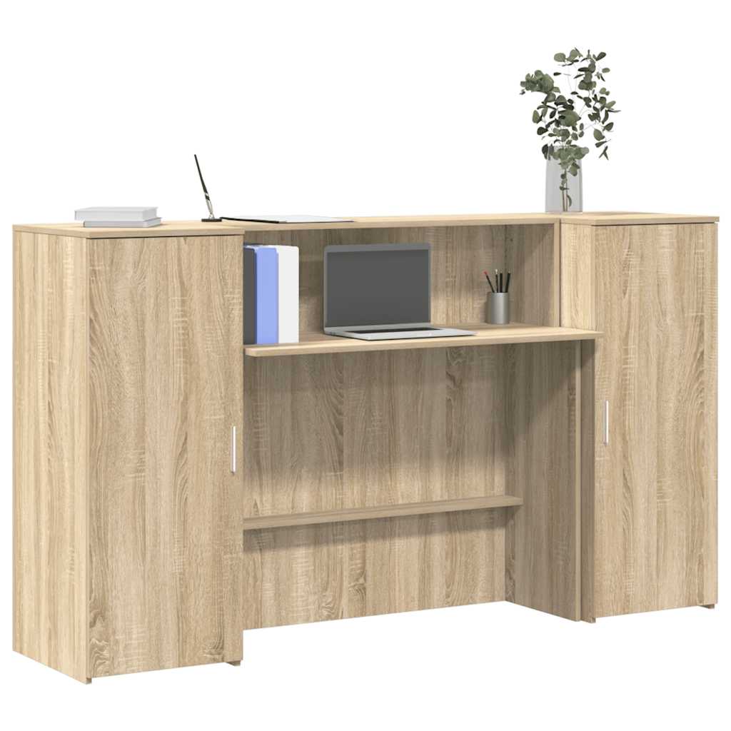 Registratūros stalas, baltas, 180x50x103,5 cm, inžinerinė mediena