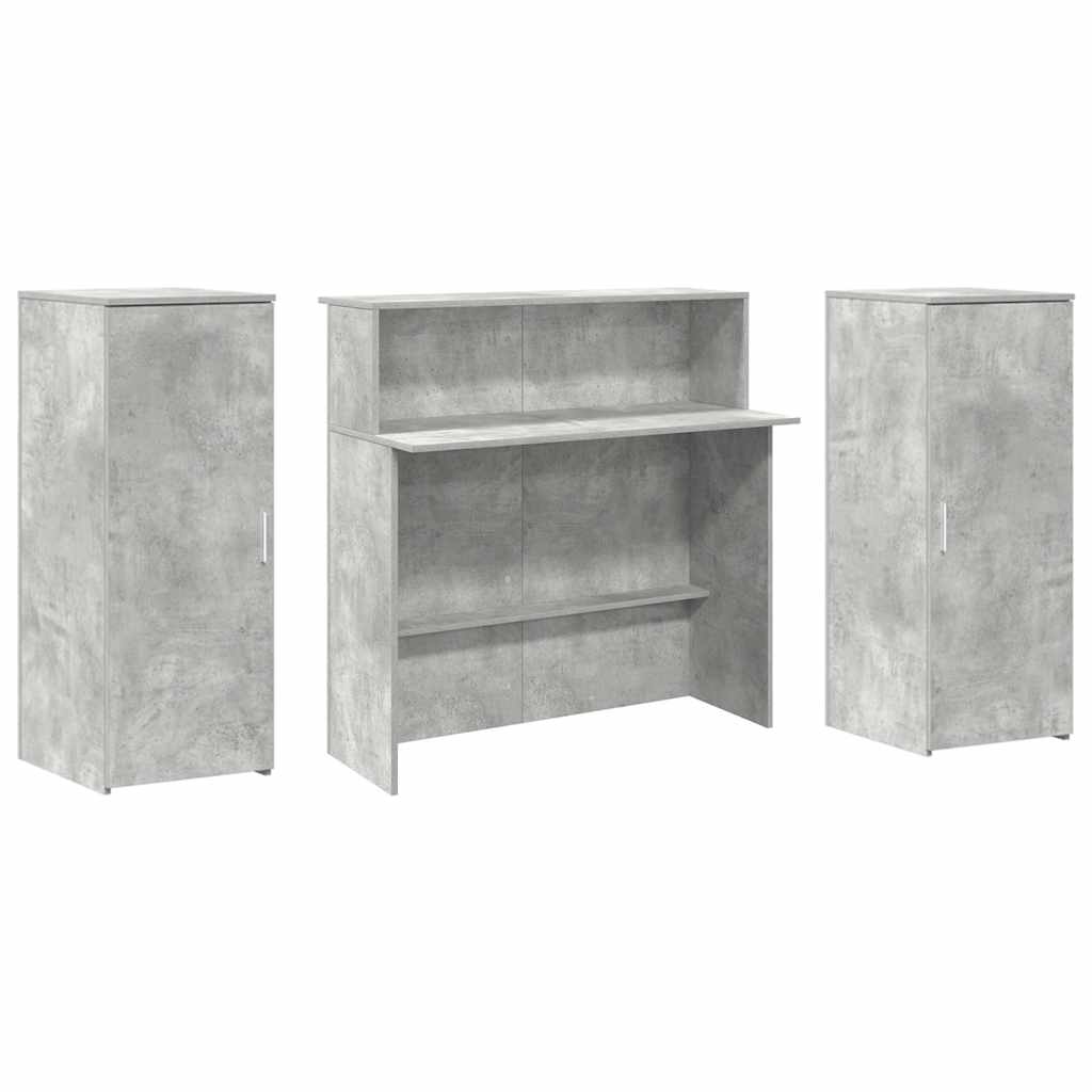 Registratūra, betono pilkas, 180x50x103,5 cm, apdirbta mediena
