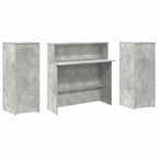 Registratūra, betono pilkas, 180x50x103,5 cm, apdirbta mediena