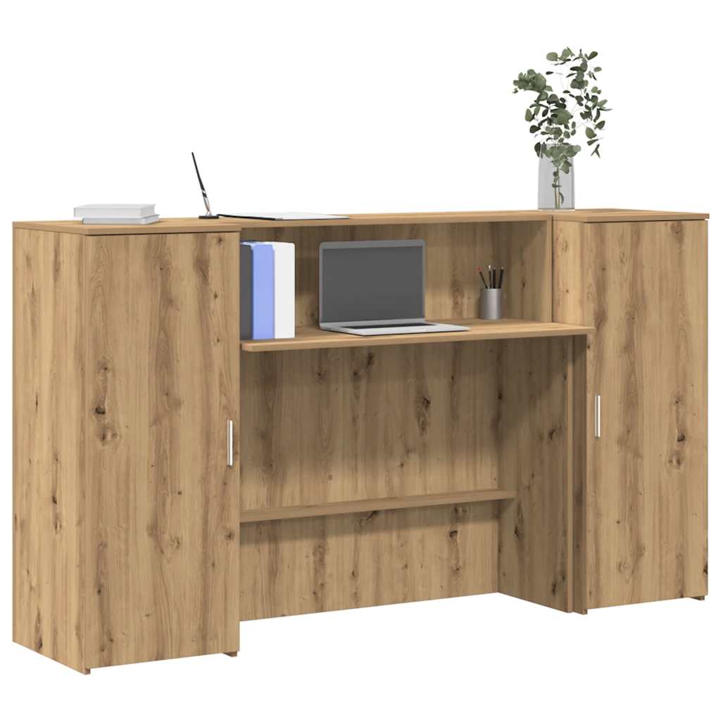 Registratūros stalas, baltas, 180x50x103,5 cm, inžinerinė mediena
