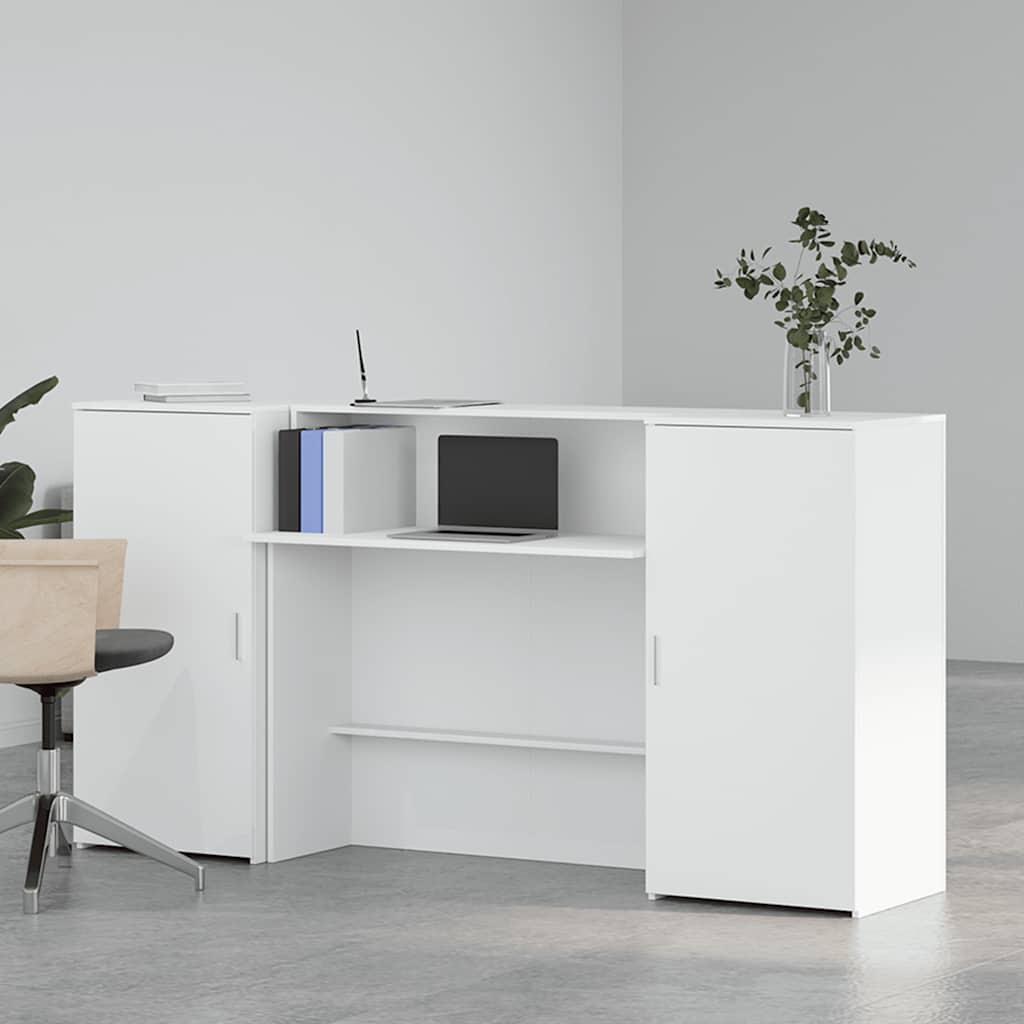 Registratūra, baltos spalvos, 200x50x103,5 cm, apdirbta mediena