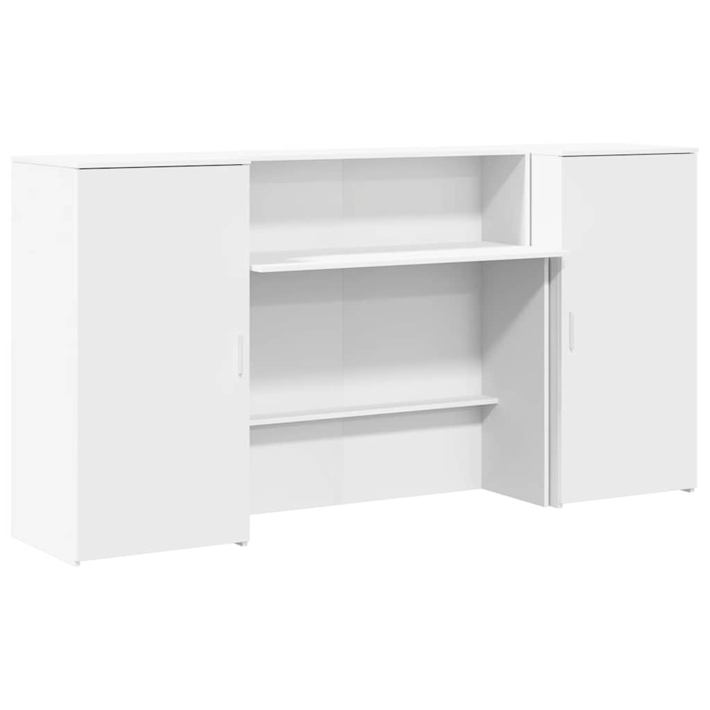 Registratūra, baltos spalvos, 200x50x103,5 cm, apdirbta mediena