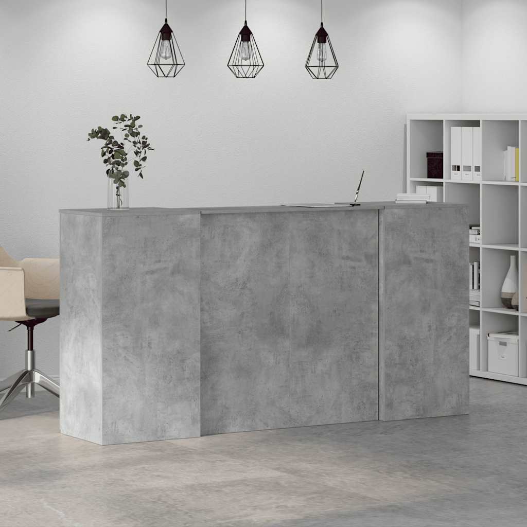 Registratūra, betono pilkas, 200x50x103,5 cm, apdirbta mediena