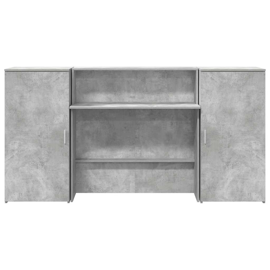 Registratūra, betono pilkas, 200x50x103,5 cm, apdirbta mediena