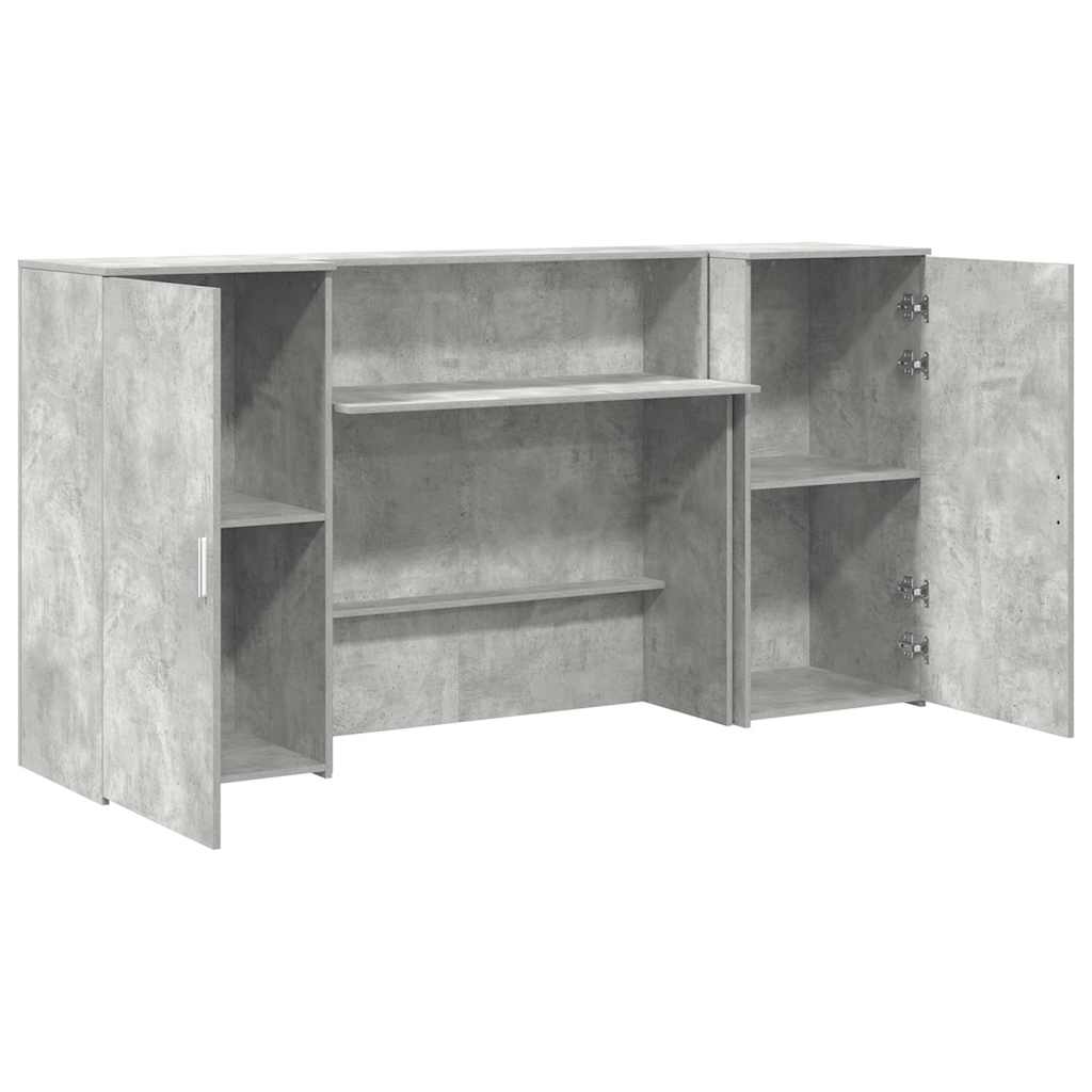 Registratūra, betono pilkas, 200x50x103,5 cm, apdirbta mediena