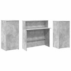 Registratūra, betono pilkas, 200x50x103,5 cm, apdirbta mediena
