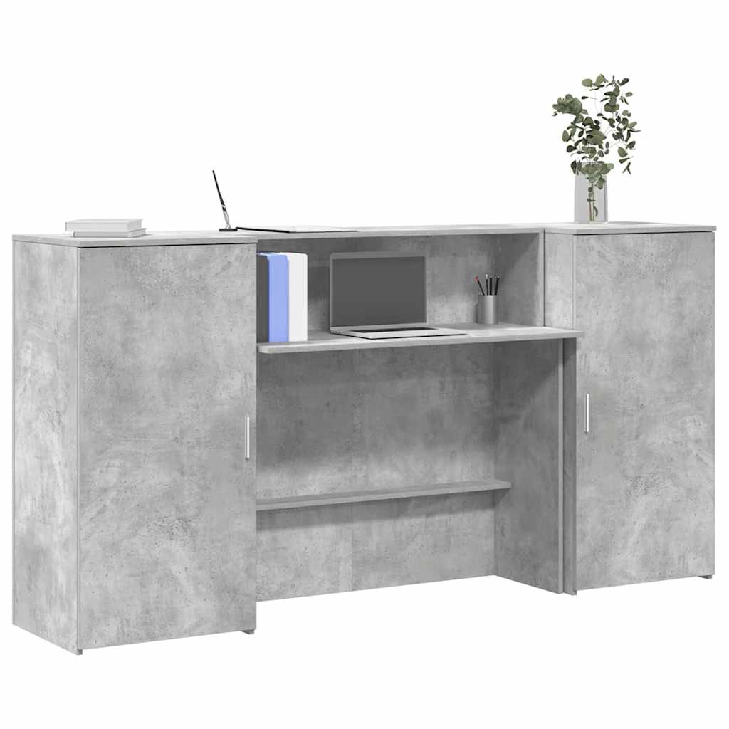 Registratūra, betono pilkas, 200x50x103,5 cm, apdirbta mediena