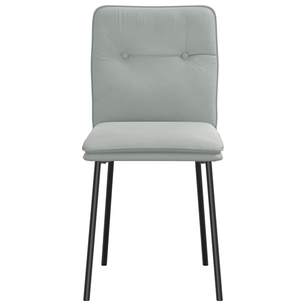 Valgomojo kėdės, 2vnt., šviesiai pilkos spalvos, aksomas